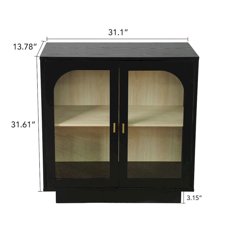 2 meubles de rangement avec portes vitrées pour le salon, la salle à manger et le bureau