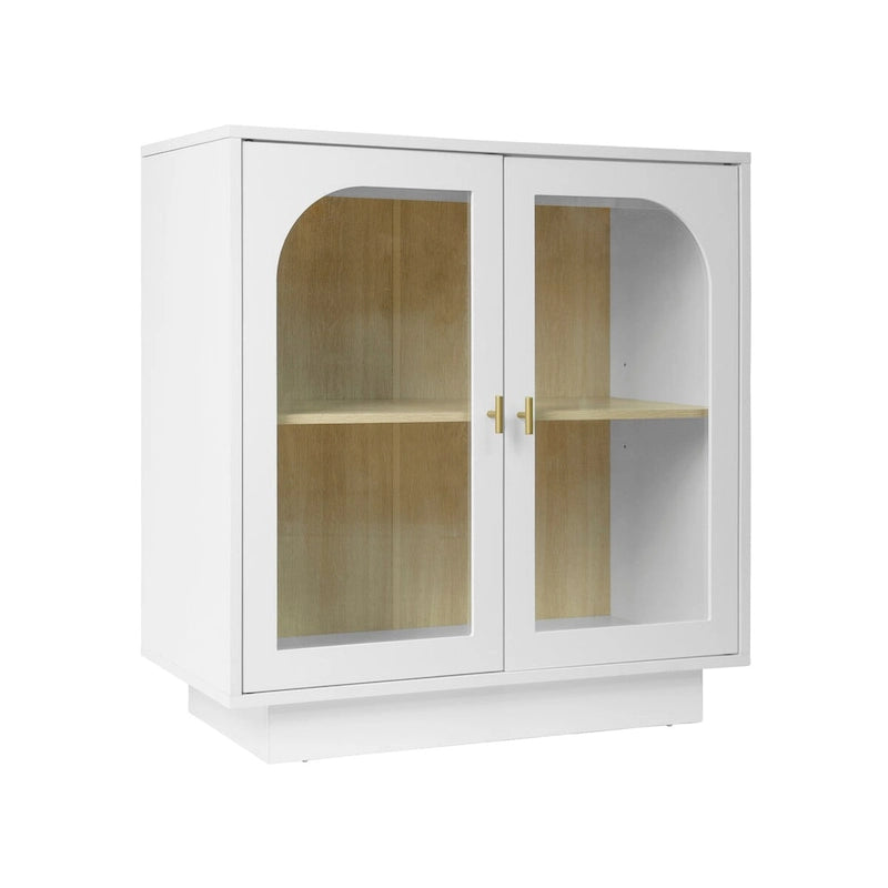 2 meubles de rangement avec portes vitrées pour le salon, la salle à manger et le bureau