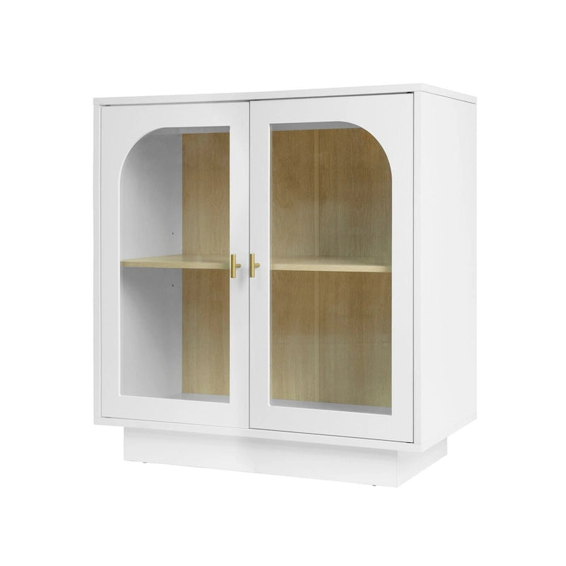 2 meubles de rangement avec portes vitrées pour le salon, la salle à manger et le bureau