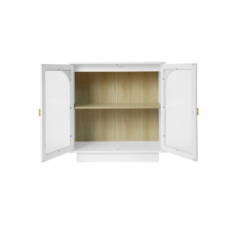 2 meubles de rangement avec portes vitrées pour le salon, la salle à manger et le bureau