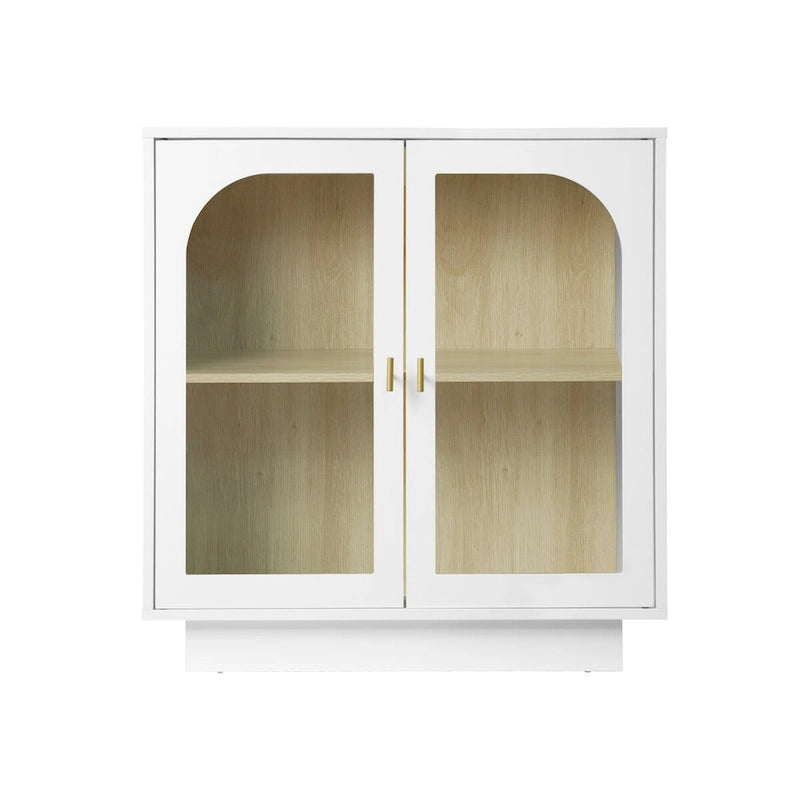 2 meubles de rangement avec portes vitrées pour le salon, la salle à manger et le bureau
