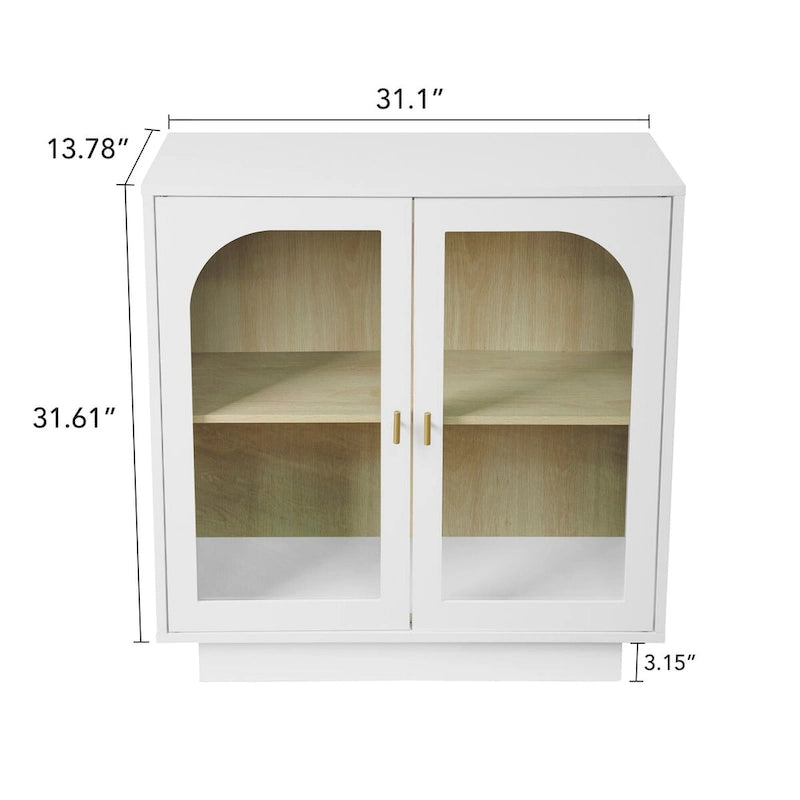 2 meubles de rangement avec portes vitrées pour le salon, la salle à manger et le bureau