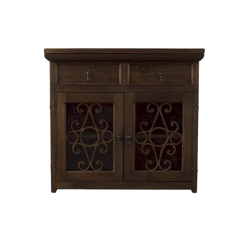 Buffet et vaisselier artisanaux en bois de grange récupéré massif et ferronnerie 39 de large - S/O