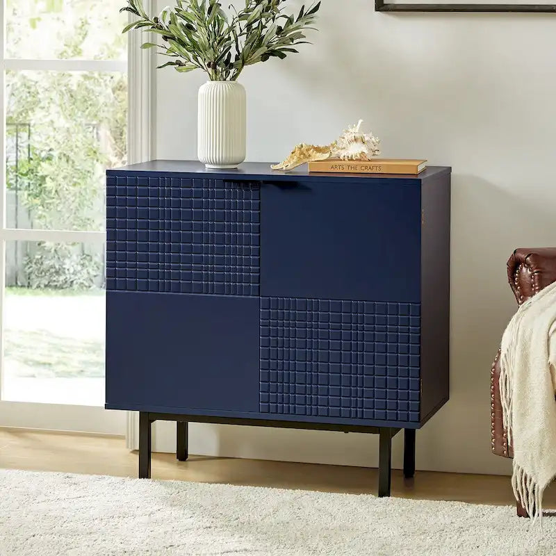Meuble d'appoint 2 portes haut Arnold Modern 30 avec pieds en métal par HULALA HOME