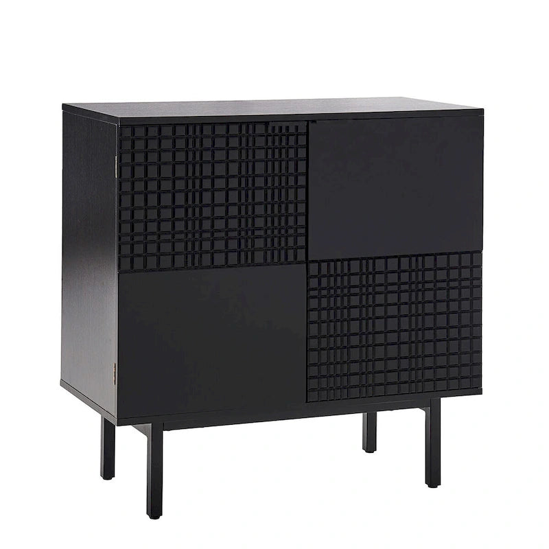 Meuble d'appoint 2 portes haut Arnold Modern 30 avec pieds en métal par HULALA HOME
