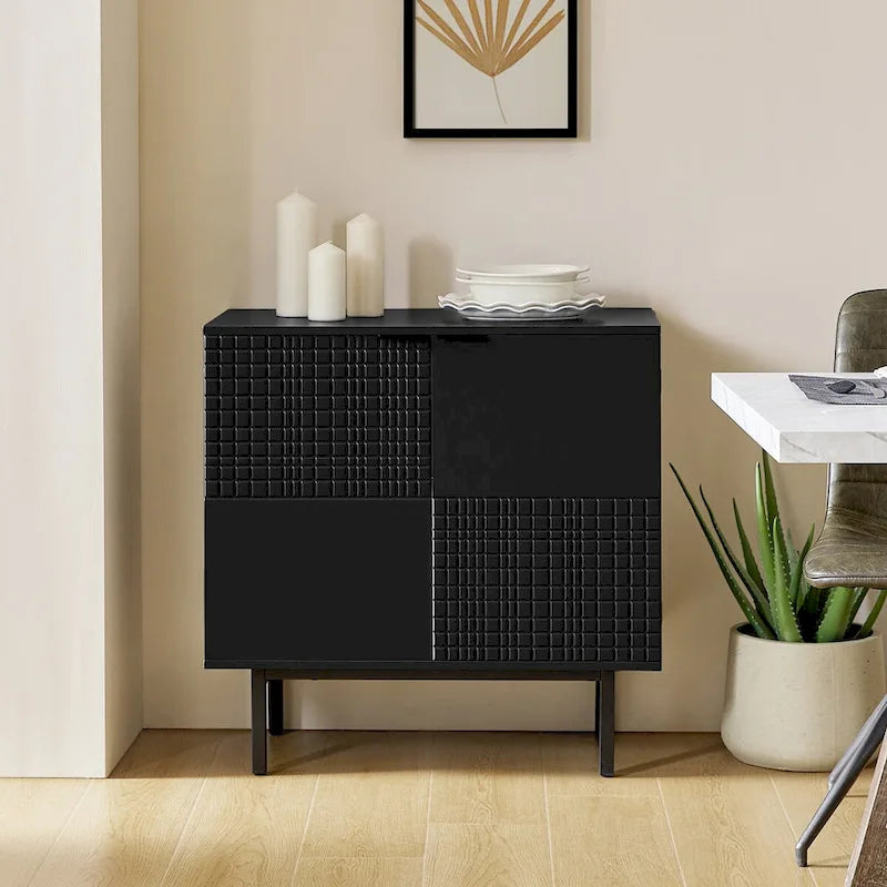 Meuble d'appoint 2 portes haut Arnold Modern 30 avec pieds en métal par HULALA HOME