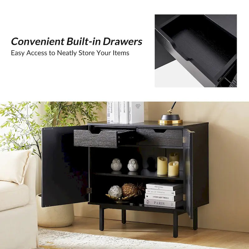 Meuble d'appoint 2 portes haut Arnold Modern 30 avec pieds en métal par HULALA HOME