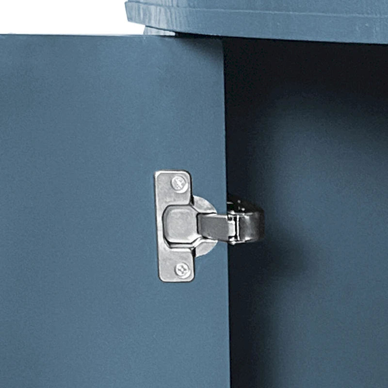 Bahut incurvé moderne Meuble de rangement en bois avec 4 portes et étagères réglables