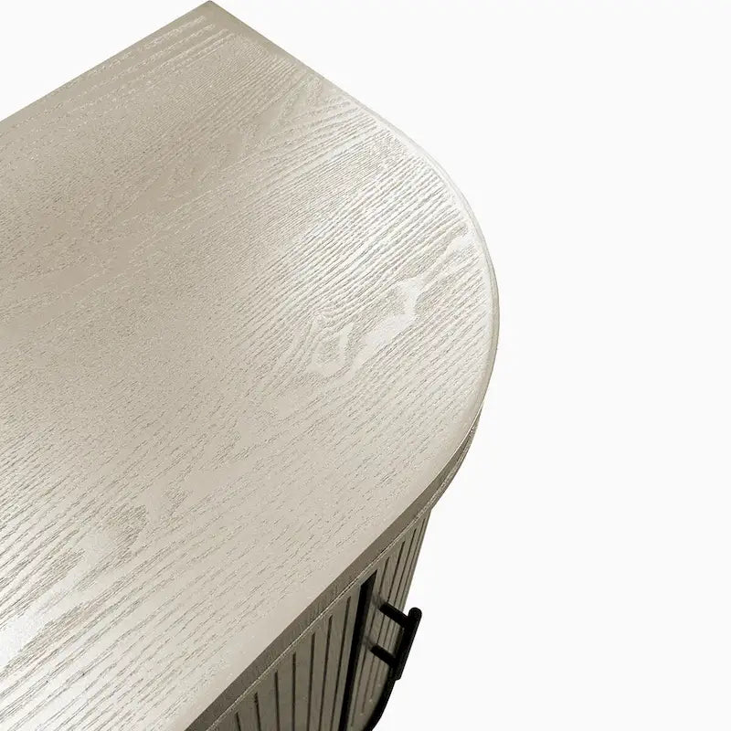 Bahut incurvé moderne Meuble de rangement en bois avec 4 portes et étagères réglables