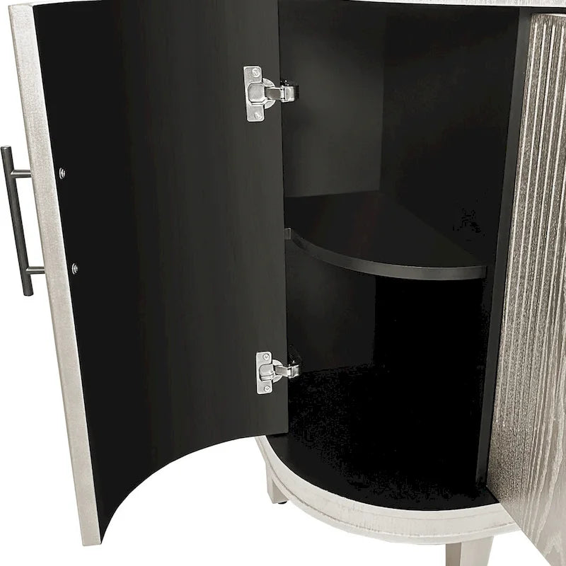 Bahut incurvé moderne Meuble de rangement en bois avec 4 portes et étagères réglables