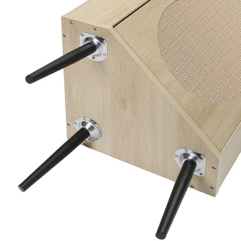 Meuble d'angle, porte en rotin, tables d'angle autoportantes pour petits espaces, étagère d'angle pour salon