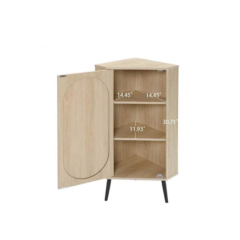 Meuble d'angle, porte en rotin, tables d'angle autoportantes pour petits espaces, étagère d'angle pour salon