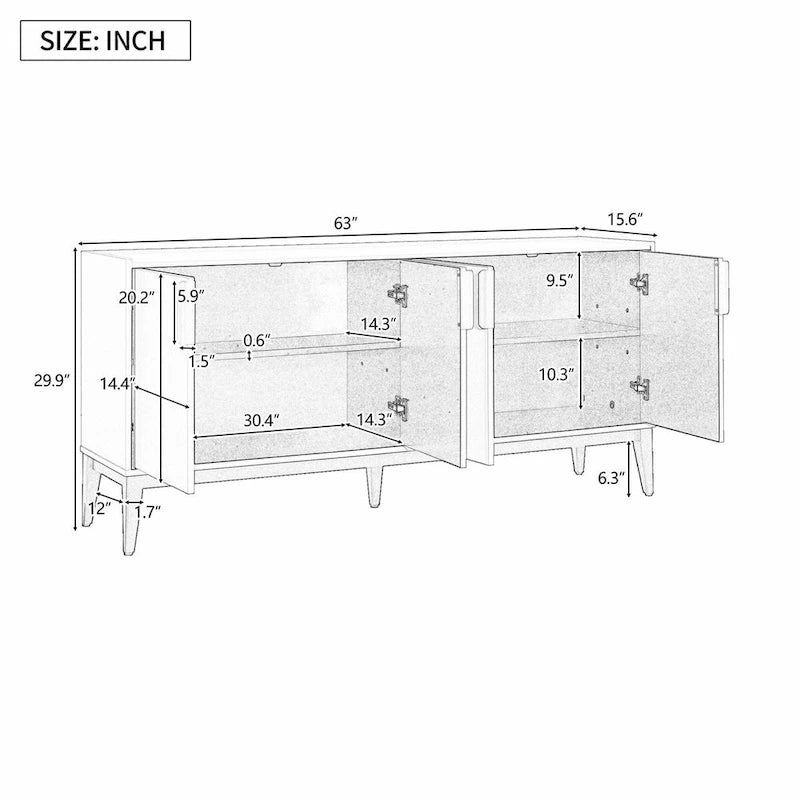 Buffet de rangement en bois avec 4 portes