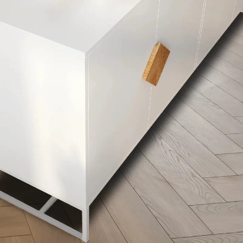 Buffet Blanc 4 Portes Meuble TV Commode Entrée, Armoire de Rangement de Cuisine