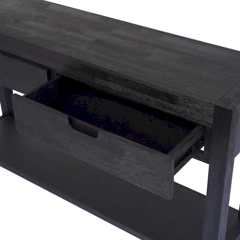 Console d'entrée pour couloir et salon avec 2 tiroirs et 1 étagère