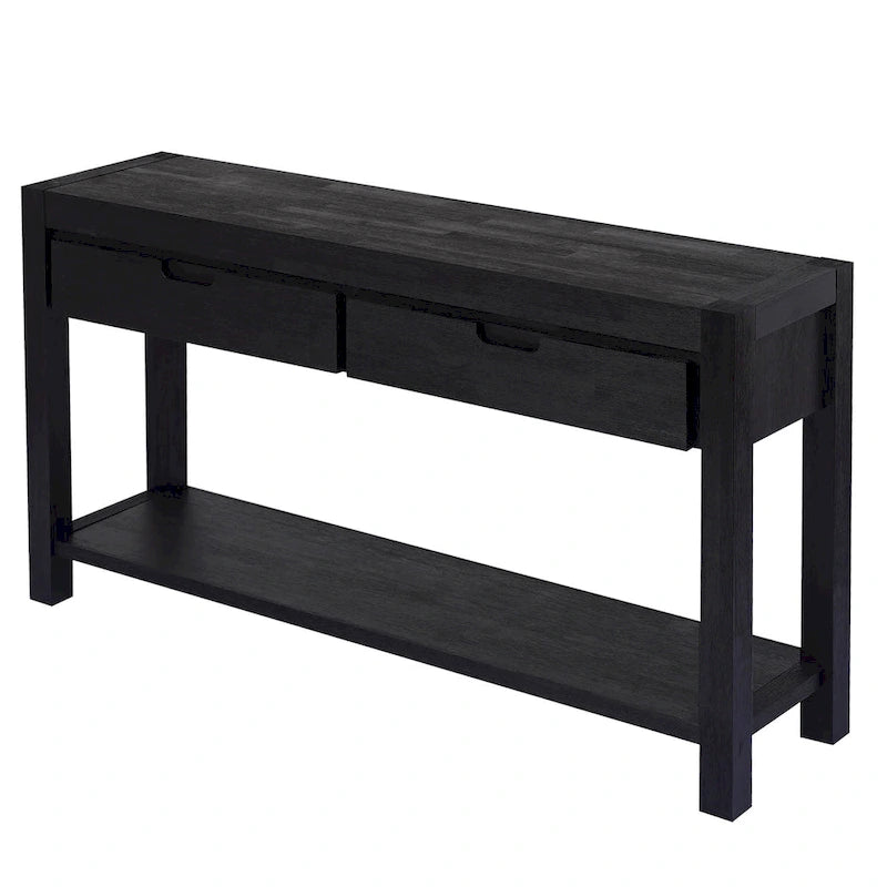 Console d'entrée pour couloir et salon avec 2 tiroirs et 1 étagère