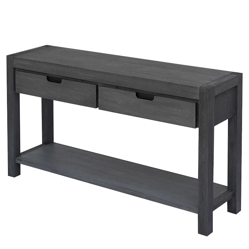 Console d'entrée pour couloir et salon avec 2 tiroirs et 1 étagère