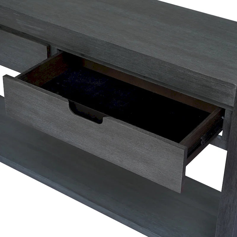 Console d'entrée pour couloir et salon avec 2 tiroirs et 1 étagère