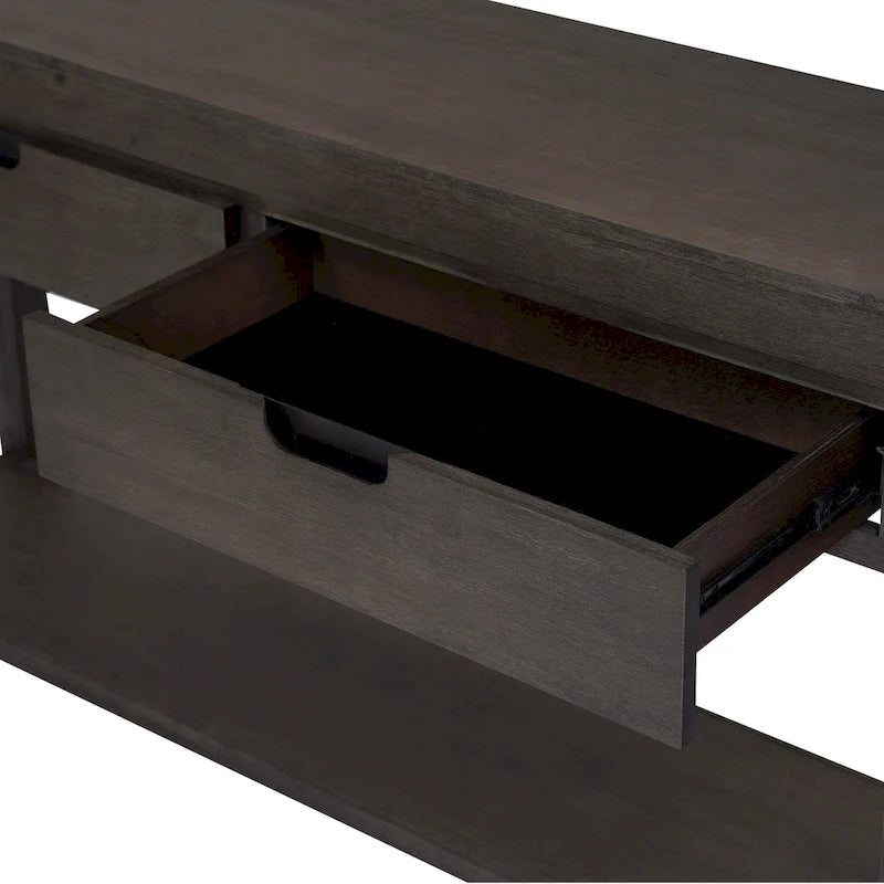 Console d'entrée pour couloir et salon avec 2 tiroirs et 1 étagère