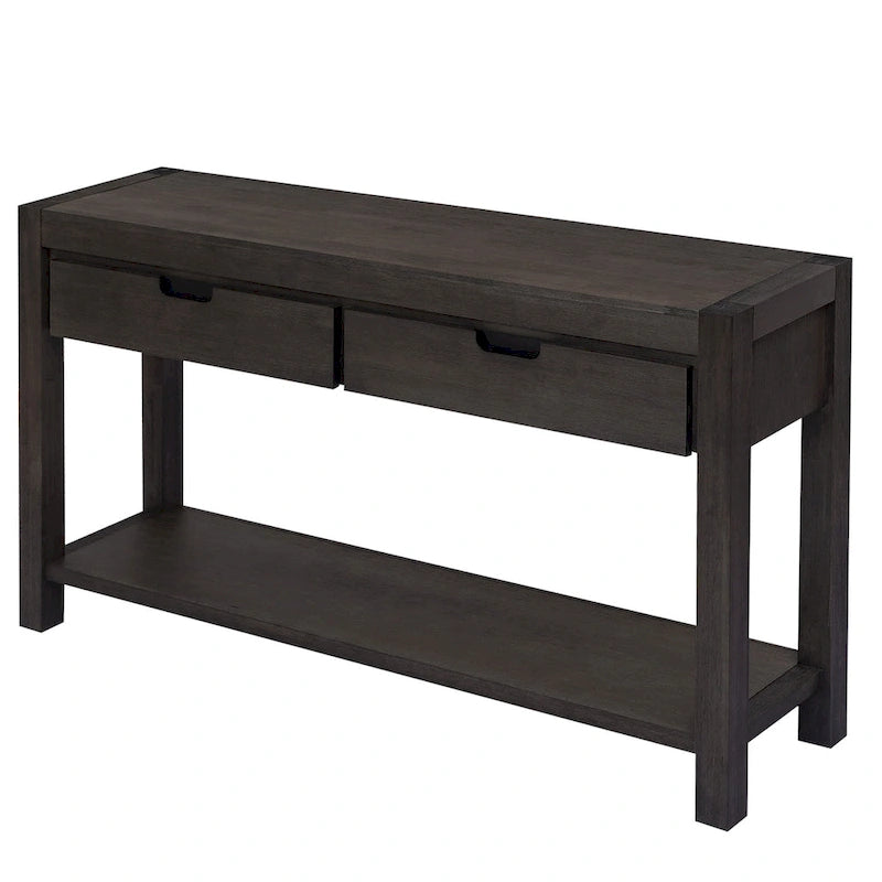 Console d'entrée pour couloir et salon avec 2 tiroirs et 1 étagère