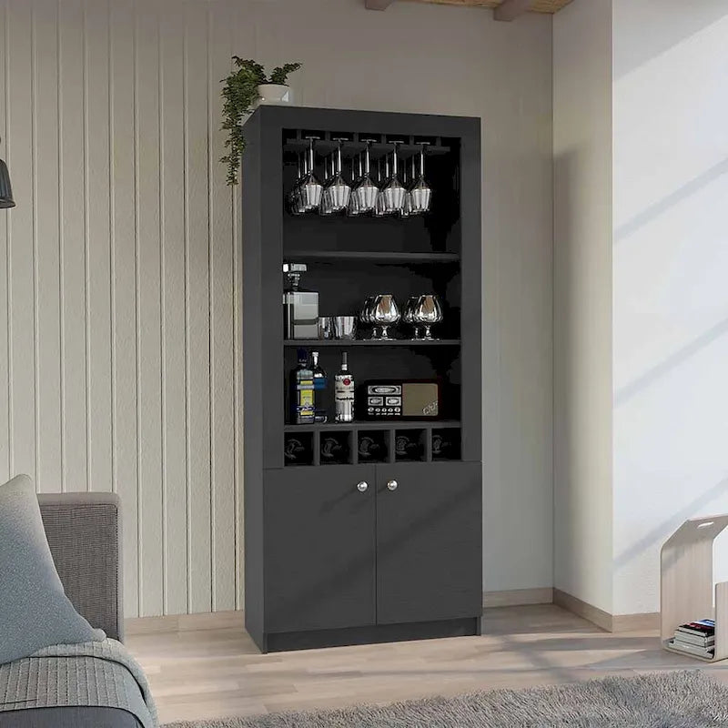 Meuble de bar pour cuisine, salle à manger, salon, noir