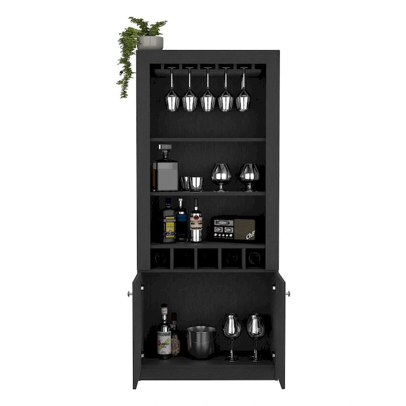 Meuble de bar pour cuisine, salle à manger, salon, noir