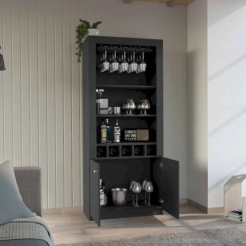 Meuble de bar pour cuisine, salle à manger, salon, noir