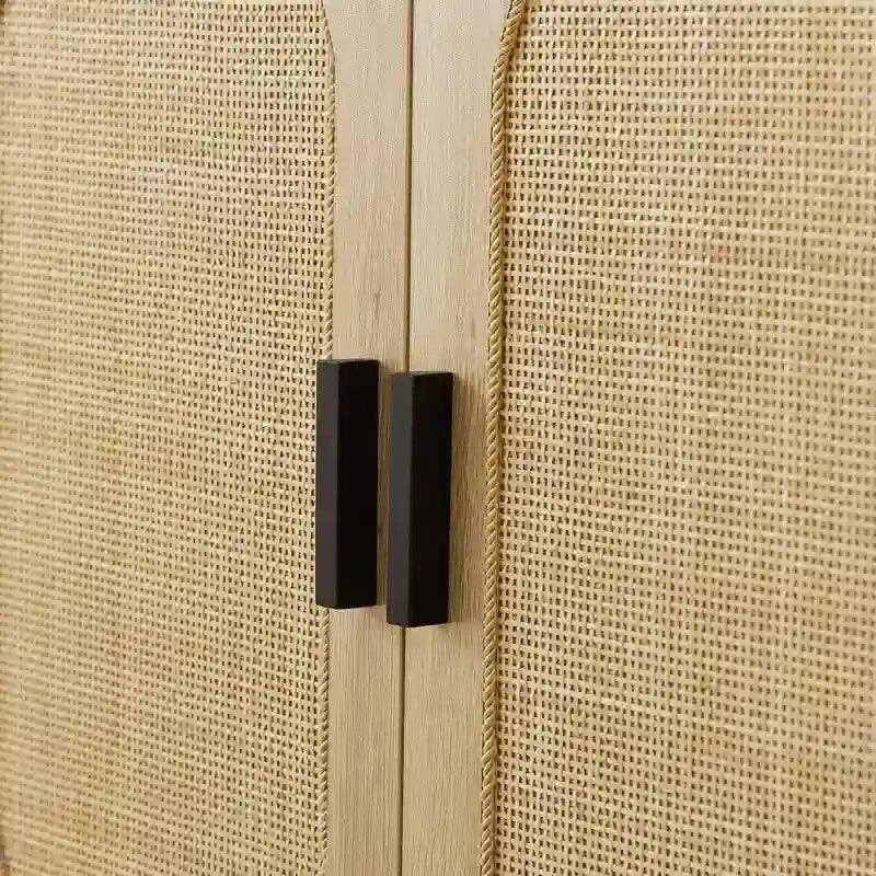 Meuble de rangement GEITIN avec portes décoratives en rotin pour cuisine