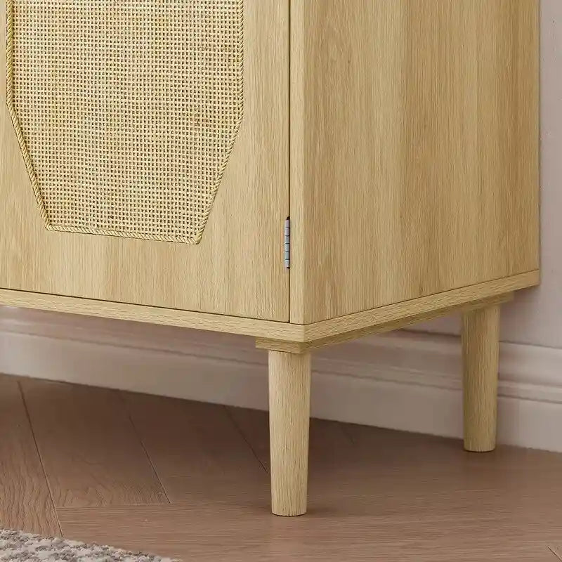 Meuble de rangement GEITIN avec portes décoratives en rotin pour cuisine