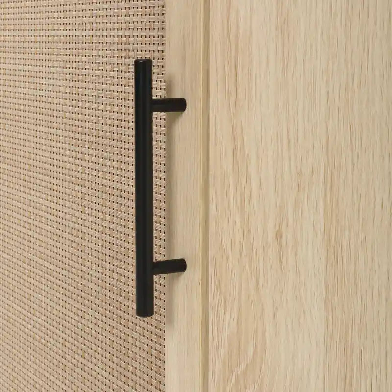 Meuble d'angle, Porte en rotin, Tables d'angle autoportantes pour petits espaces, Étagère d'angle pour salon, cuisine, salle de bain