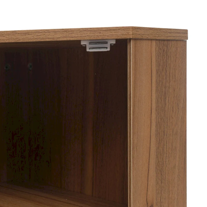 Meuble d'angle, Porte en rotin, Tables d'angle autoportantes pour petits espaces, Étagère d'angle pour salon, cuisine, salle de bain