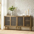 Meuble d'appoint 2 portes haut Dominik 32 po moderne avec lumière, ensemble de 2 par HULALA HOME
