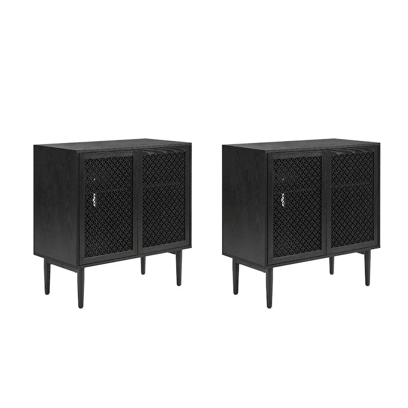Meuble d'appoint 2 portes haut Dominik 32 po moderne avec lumière, ensemble de 2 par HULALA HOME