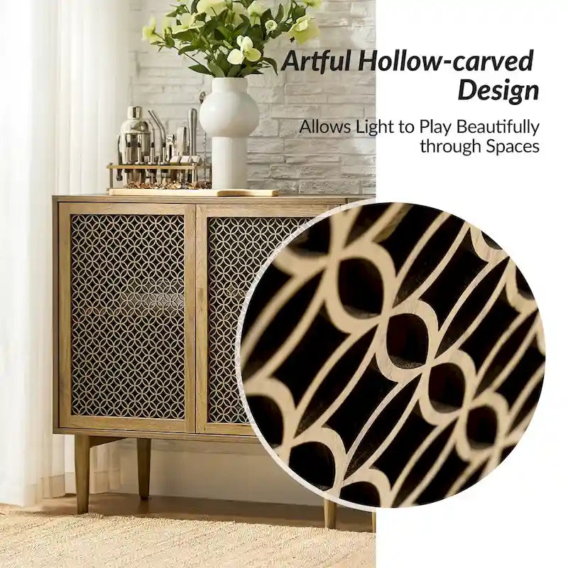 Meuble d'appoint 2 portes haut Dominik 32 po moderne avec lumière, ensemble de 2 par HULALA HOME