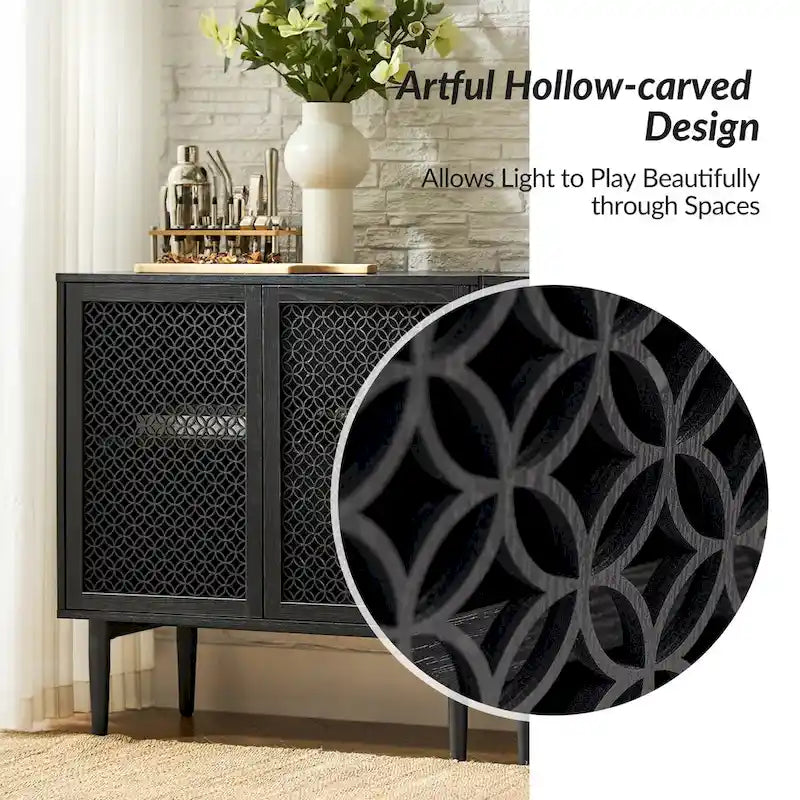 Meuble d'appoint 2 portes haut Dominik 32 po moderne avec lumière, ensemble de 2 par HULALA HOME