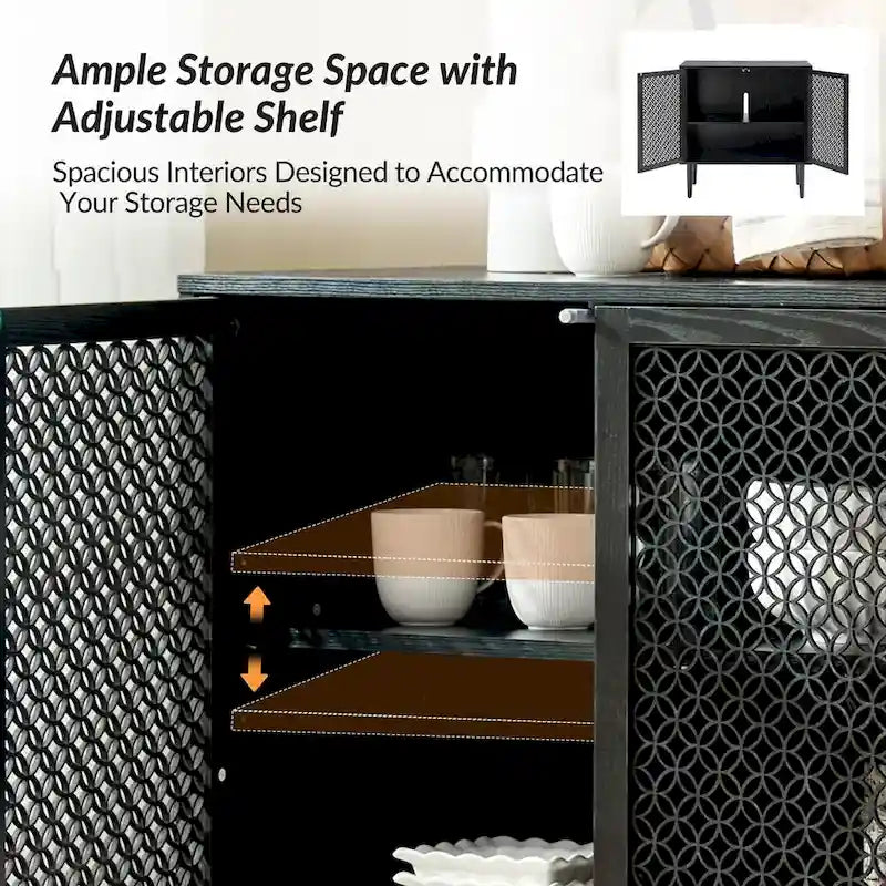 Meuble d'appoint 2 portes haut Dominik 32 po moderne avec lumière, ensemble de 2 par HULALA HOME