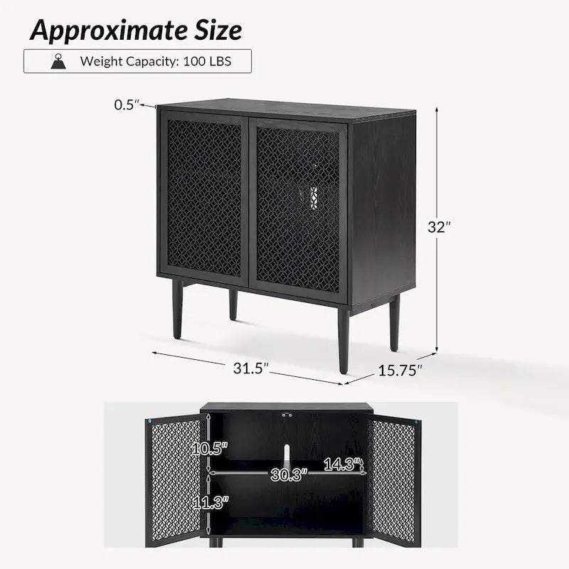 Meuble d'appoint 2 portes haut Dominik 32 po moderne avec lumière, ensemble de 2 par HULALA HOME