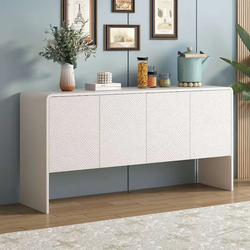 60 Grand meuble de rangement minimaliste avec 4 portes buffet/bahut