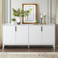 Buffet bas en bois avec 4 portes et étagères réglables, pour couloir, entrée, salon, chambre