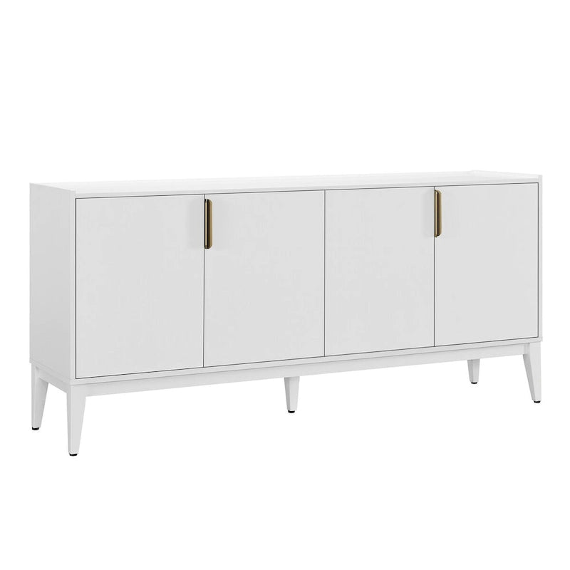 Buffet bas en bois avec 4 portes et étagères réglables, pour couloir, entrée, salon, chambre