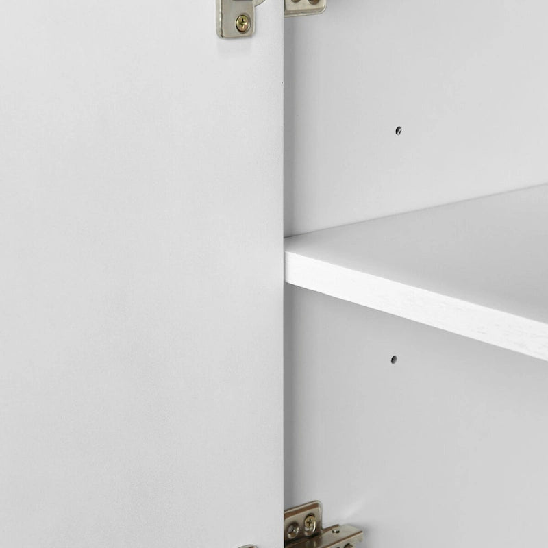 Buffet bas en bois avec 4 portes et étagères réglables, pour couloir, entrée, salon, chambre