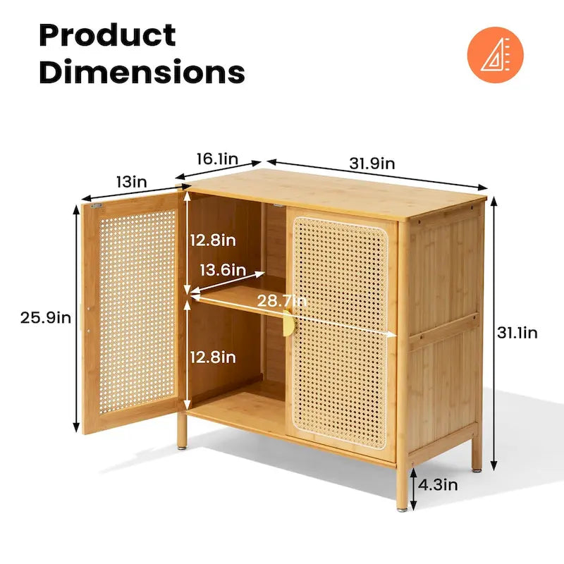 Buffet de rangement 2 portes VredHom - 81 cm (L) * 41 cm (P) * 79 cm (H)