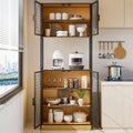 Javlergo 72" Meuble de Cuisine Garde-Manger avec Porte et Étagères, Grande Armoire de Cuisine avec Support à Micro-ondes