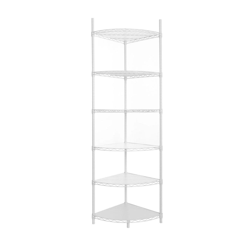 Étagère d'angle métallique à 6 niveaux réglables