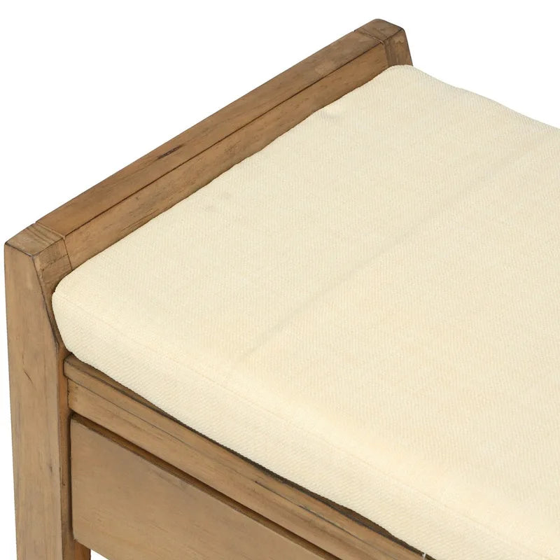 Banc de rangement pour chaussures d'entrée avec siège rembourré et tiroirs