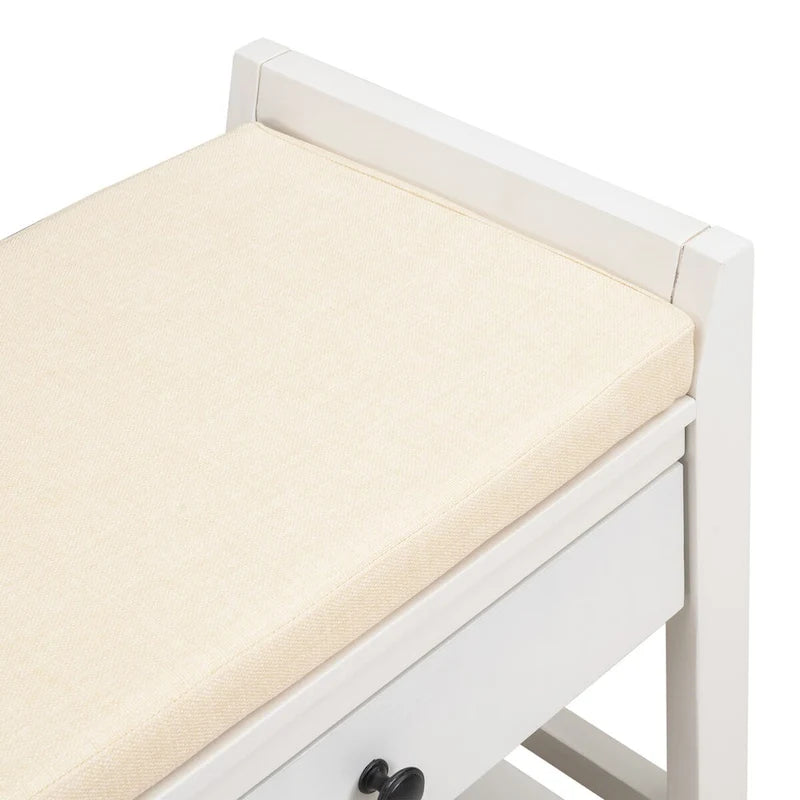 Banc de rangement pour chaussures d'entrée avec siège rembourré et tiroirs