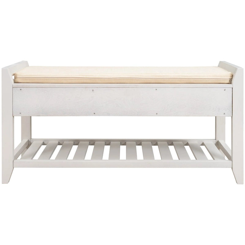 Banc de rangement pour chaussures d'entrée avec siège rembourré et tiroirs