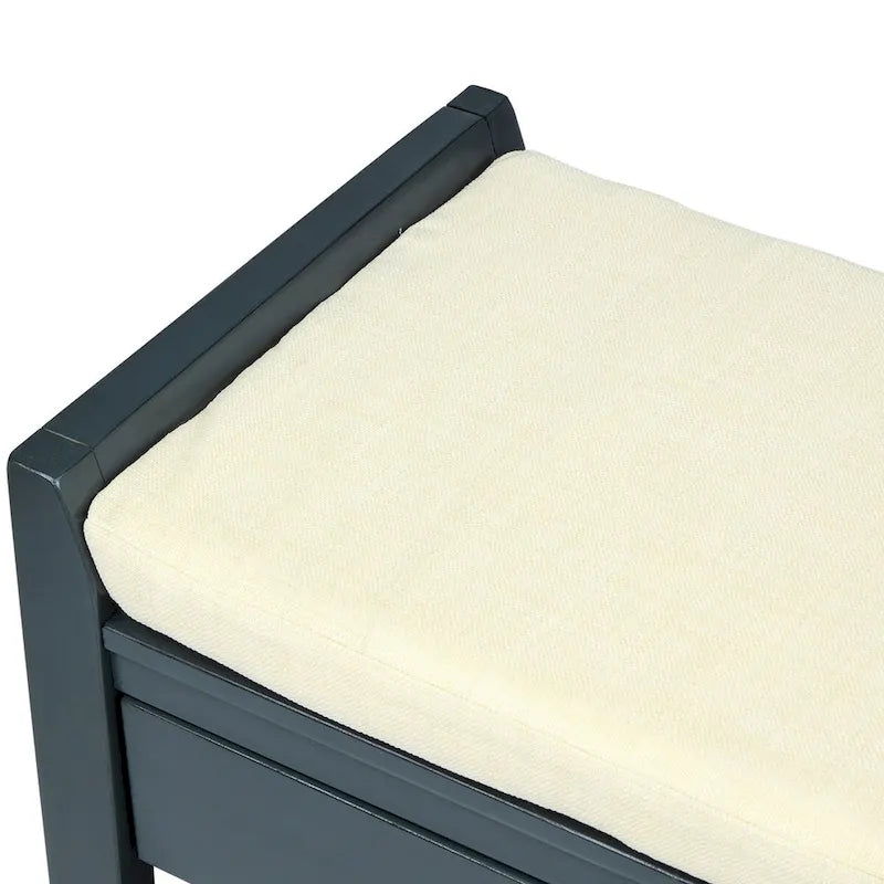 Banc de rangement pour chaussures d'entrée avec siège rembourré et tiroirs