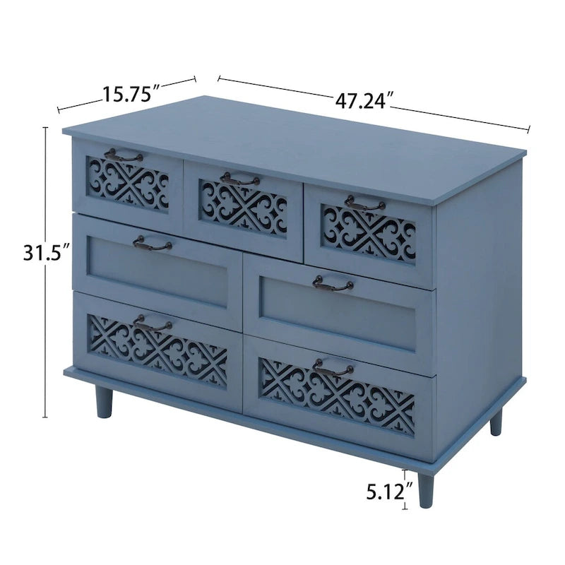 Meuble 3 portes 3 tiroirs American Furniture adapté pour chambre à coucher - N/D