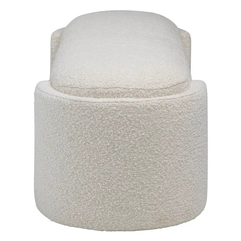 Banc rond Shawn Boucle avec pied rond demi-lunette, blanc cassé